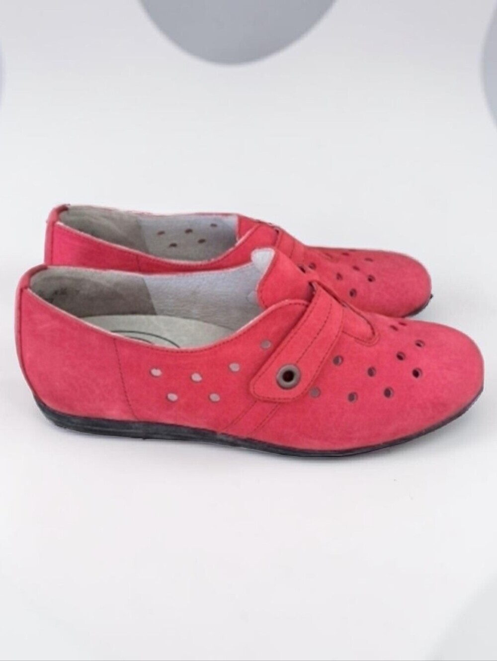 Waldlaufer pink suede perforated leather Germany flat comfort shoes size 6 US